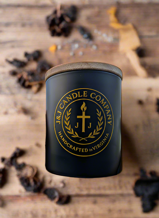 Black Honey & Tobacco | Wooden Wick | Handmade | Organic Wax | 6oz | 30+ Hours of Burn