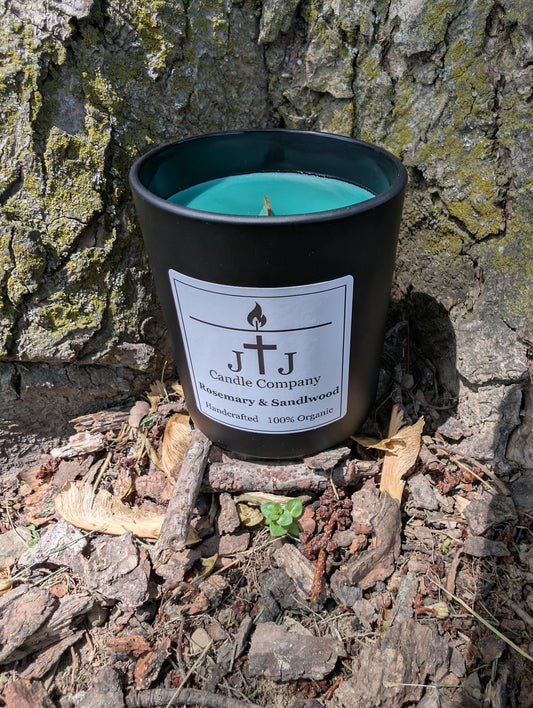 Rosemary & Sandlewood | Wood Wick | Handmade | Organic | 6oz