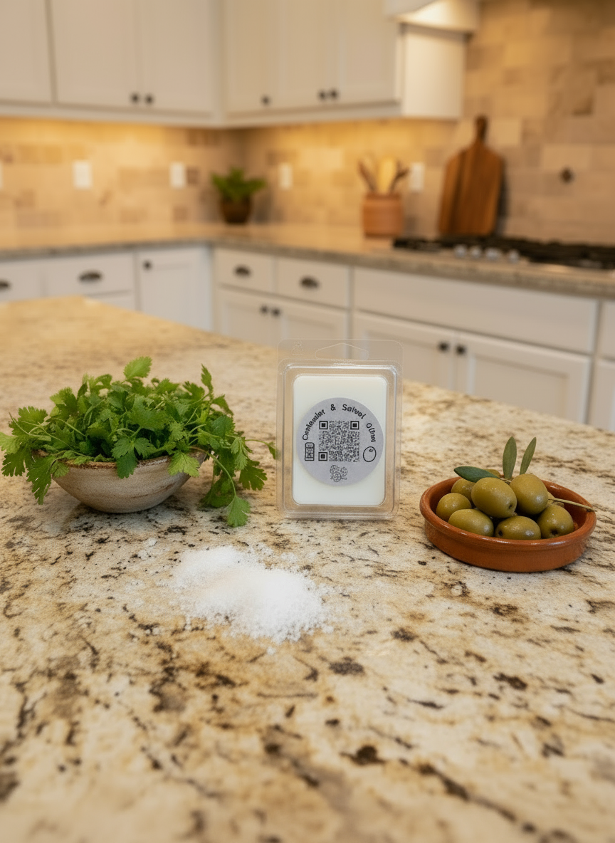 Coriander & Salted Olive Wax Melts | Organic Wax | Handmade | 2.5oz | 6 Cubes