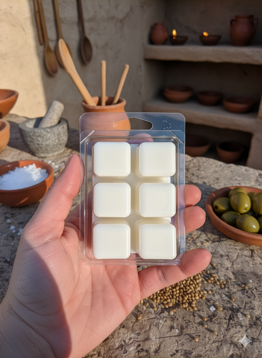 Coriander & Salted Olive Wax Melts | Organic Wax | Handmade | 2.5oz | 6 Cubes