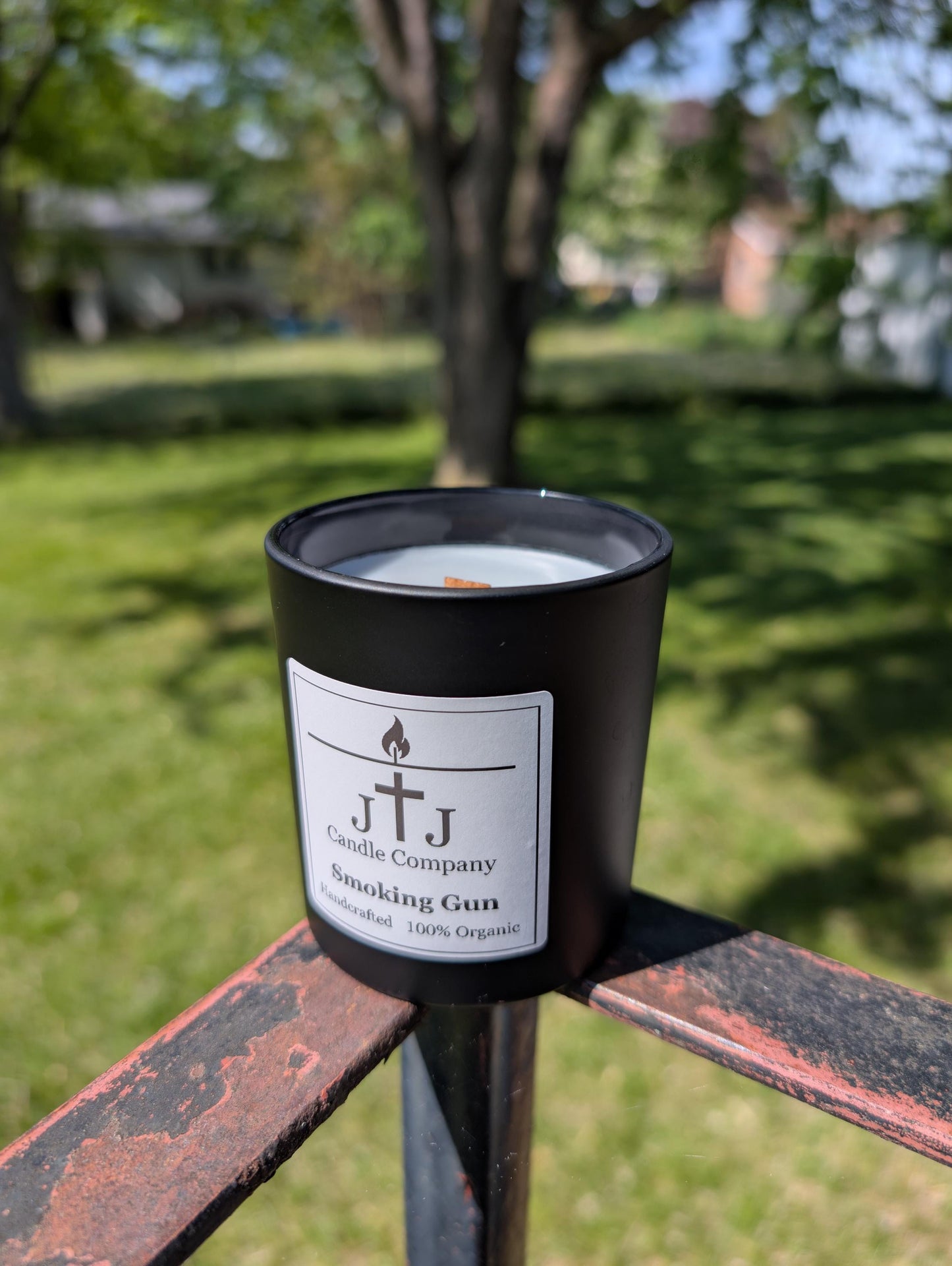 Smoking Gun  |  Wood Wick  |  Handmade  |  Organic  |  6oz