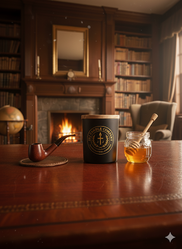 Black Honey & Tobacco | Wooden Wick | Handmade | Organic Wax | 6oz | 30+ Hours of Burn