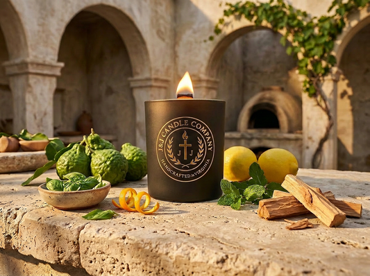 Herbal Citrus Bliss | Wooden Wick | Handmade | Organic Wax | 6oz | 30+ Hours of Burn