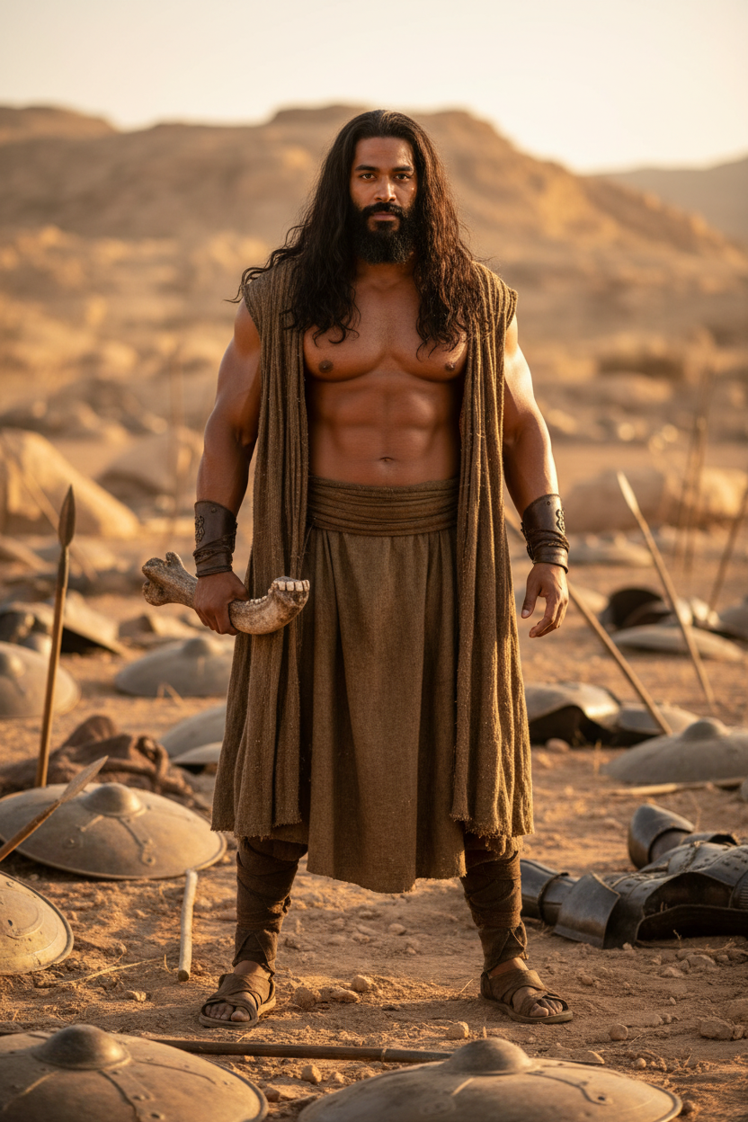 Samson on Battlefield - Single Jawbone Weapon